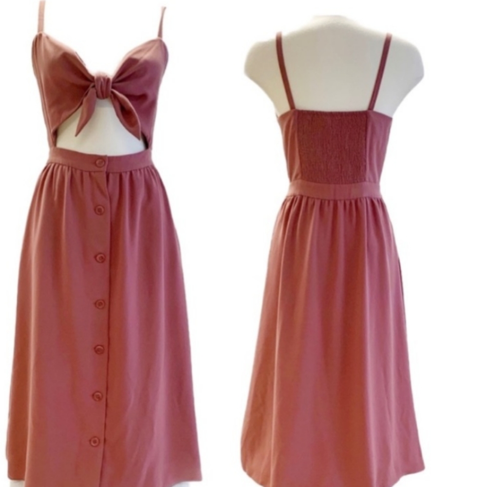 Aritzia Adelia dress in Deep Blush